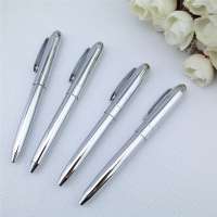 Short size  glossy  silver  metal  ballpoint  pen   stainless  steel pen