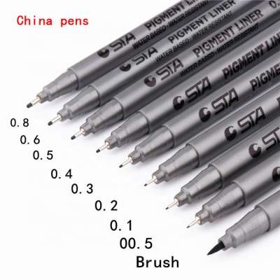 waterproof STA Art Sketch comics Art Marker Pen Pigment Liner Water Based For Drawing Handwriting School office stationery