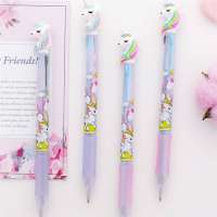 Creative  Korea  stationery  unicorn  3 colors  ballpoint  pen  retractable  multicolor pen