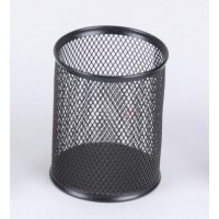 Round punched office desk metal mesh pen pencil holder